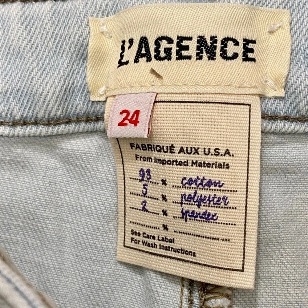 L'AGENCE High Line Skinny High Rise in Fade Out‎ Blue Light Wash Baddie Jeans 24